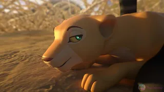 Nala's Playful Zebra Moment at the Watering Hole - Pinklagoon