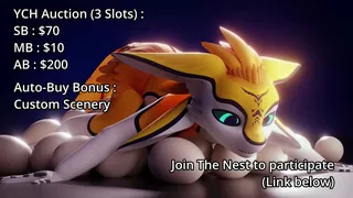 Easter "Egg laying" YCH Auction Opens in 1h20 SB : $70 MB : $10 AB : $200 AB Bonus : Custom Scenery