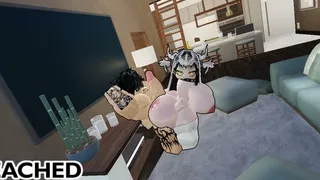 Perfect Ass Roommate gets filled with Daddy's Cum - ROBLOX BLEACHED