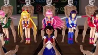 【R-18MMD】Sailor Devil Q vs. Alien Impregnation Old Man After