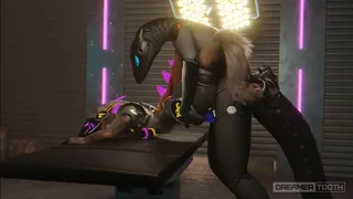 Synth ravages tiny protogen girl's pussy twice [dreamertooth]