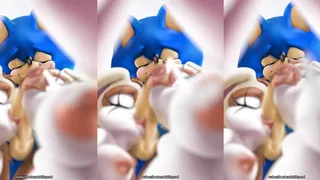 Cream and Vanilla sucking Sonic's Dick