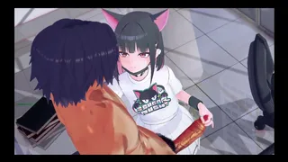 [QOS] Blue Archive - sex with cute cat Kazusa