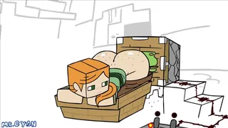 Alex [Minecraft] has fun