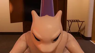 Mewtwo sucks on Gummigoo's cock