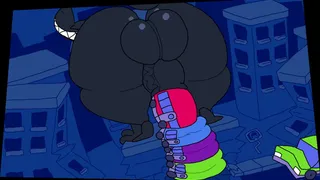 Godzilla fuckin some buses