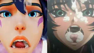 Kiriko Taimanin Asagi Animation Comparison by Slayed.Coom