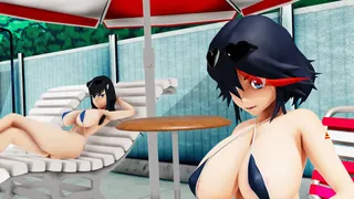 Poolside Bugs Kill la Kill Edition Featuring Ryuuko & Satsuki [KiruNeru]