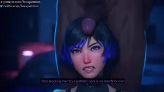 Reina's online battle loss and consequence (black). [Bouquetman]