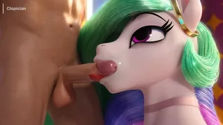 Clopician - Celestia Deepthroat Blowjob