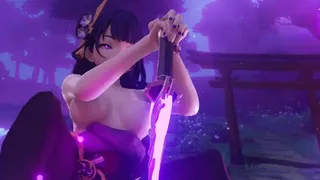 Shogun Raiden Baal from Genshin Impact Rides Dick