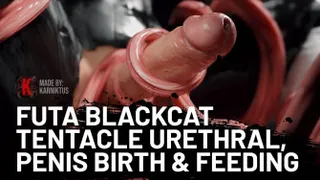 [COMMISSION] Futa Blackcat Tentacle urethral / Penis birth / Feeding