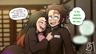 Nezuko Relieves Tanjuro's Stress [Sub Spanish]