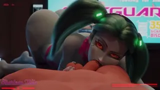 Rebecca riding on David