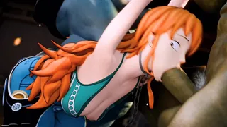 Nami And Nico Robin pay there debt to fish people