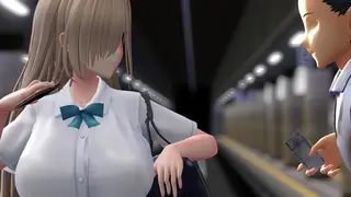 BLUE ARCHIVE - Asuna in the subway