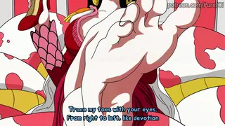 Worship Boa Hancock's feet with intense foot JOI cock pumping