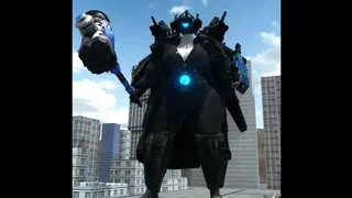 Titan Camera Woman and Titan Speaker Man Action