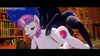 Futa Nightmare Moon X Sweetie Belle MLP Public Library Sex DominotheCat
