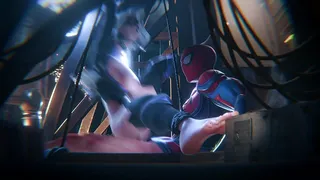 Intense Black Cat x Spider Man Hentai
