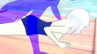 Gawr Gura has Wet and Horny Sex at the Beach - Hololive Hentai