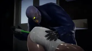 Jill Valentine squirts when Nemezis puts a vibrator up her ass - Resident Evil Porn