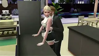 Naughty maid gets fucked by her boss at home. The Sims 4
