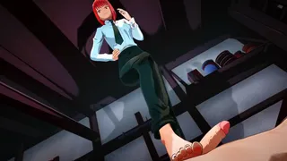 Power & Makima Hentai Footjob Domination with Ballbusting Fetish