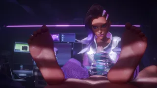 Sombra Femdom Handjob Clothed