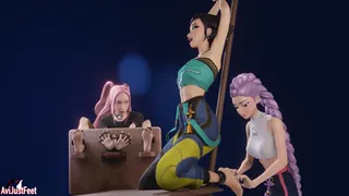 Zoey Tickled by Kpop Ticklish Hunters