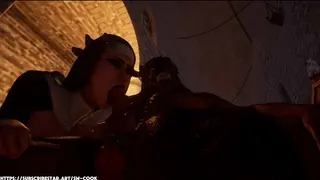 Intense Zombie Dog Rails Nun in Church