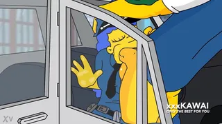 Marge Simpson tries to Arrest Snake