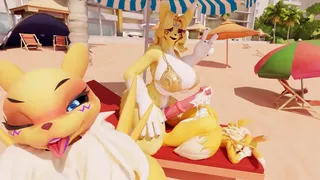 Femboy Ren Topped by Femramon and Old Futa Hag Tradelt