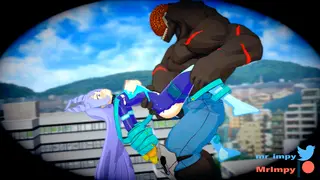 My Hero Academia - Nejire banged high up in the air by a Nomu [MrImpy]