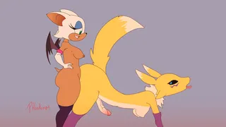 Phunkumm - Rouge the Bat Futa x Futa Renamon Alt Loop (Sounded) [Sonic x Digimon NSFW
