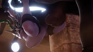 トリスターナの腹が膨らみ、耳も奥までファックされる