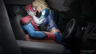 Spiderman e Susan scopano in macchina - Anime porno Marvel Rivals