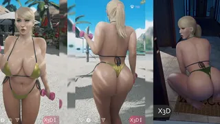 Самус тренируется, версия в бикини [x3d]
