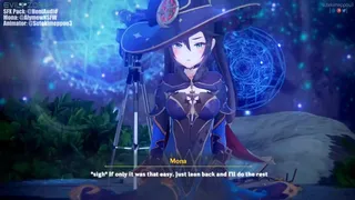 Genshin Mona Blowjob & Creampie Sex Anime Video