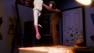 Spider Gwen’s unexpected visit Artist: Visualoos FULL HD VIDEO (~~9min): nsfw nsfwtwt rule34 r34 hen