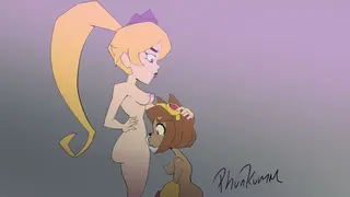 Phunkumm - Kit x Miss Information Strap-on Blowjob to Throat Pie (Sounded) [Gameovers
