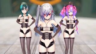 Hibiki Riona x Rindo Chisato x Kikira Robivi - Butt【VTuber】