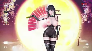 Aether Gazer Ying Zhao Hentai Danza di Spogliarello Grandi Seni Saltellanti MMD 3D Ventaglio Giallo (CLIP)