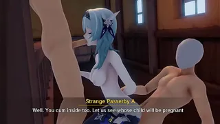 Eula Genshin impact 3d animation