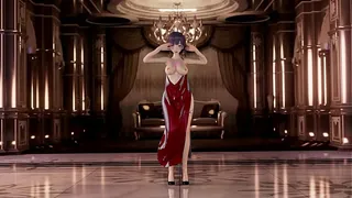 رايدن مي عارية ترقص بمئزر هنتاي هونكاي إمباكت Mmd 3D مئزر أحمر (مقطع)