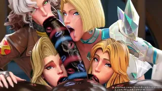 Emma, Sue, Rouge & Dagger gola profonda grosso cazzo nero - Marvel Rivals hentai