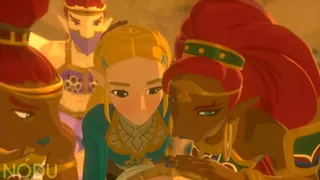 Link’s cock sucked by zelda and urbosa in threesome