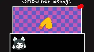 Kris che si accoppia con Temmie a scuola