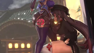Mona ve Hutao futanari dokunaç ecchi büyüme