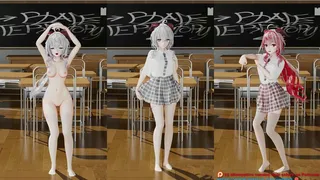 원신 감우 학생 탈의 댄스 세로 화면 헨타이 MMD 3D